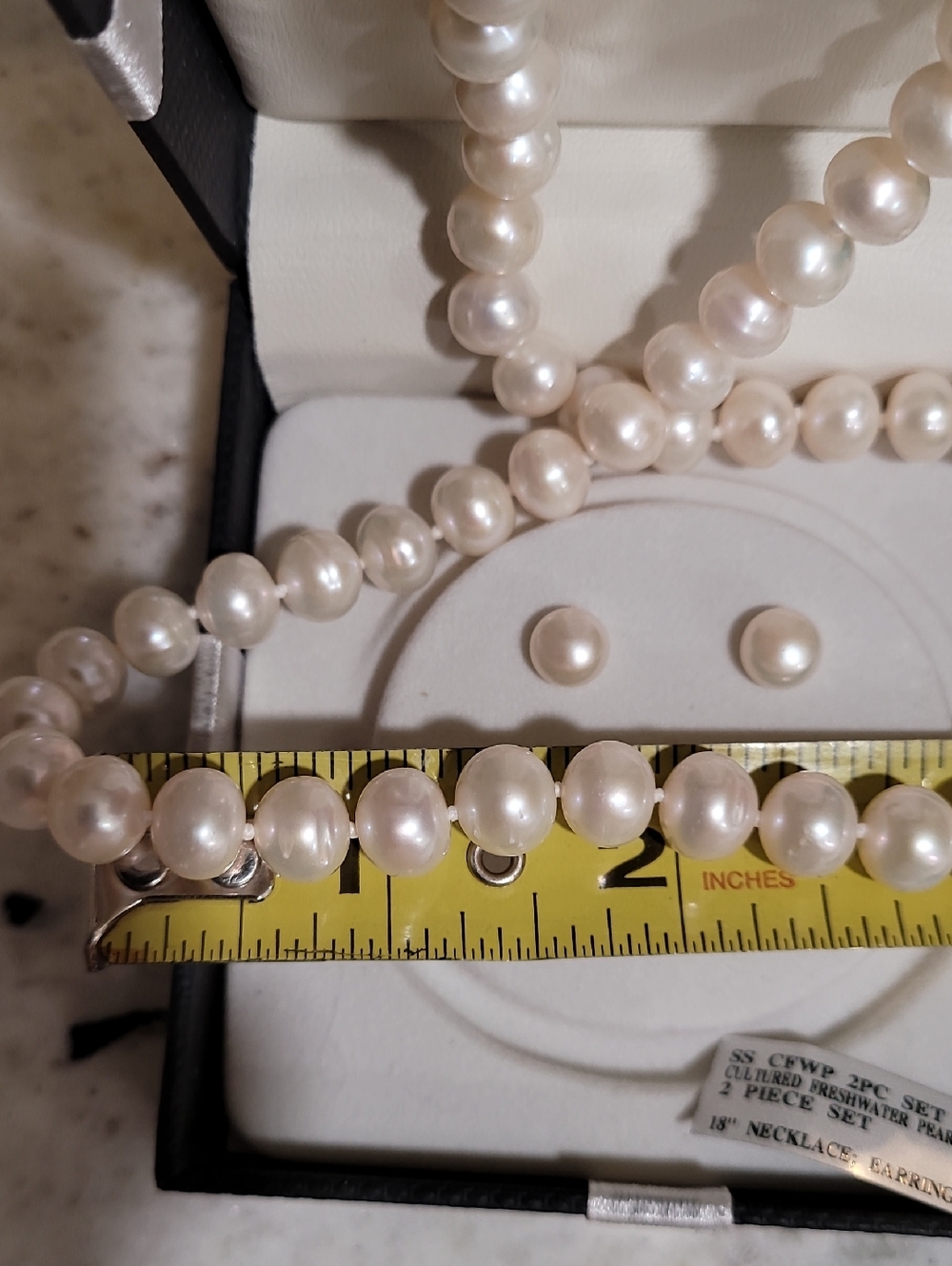 Pearl Necklace Earrings New Boxed Set White - Picture 8 of 8